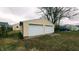 Two-car garage with white doors and tan exterior at 3709 Fletcher Ave, Indianapolis, IN 46203