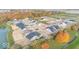 Aerial view of new homes and community with pond at 4991 Elaine Ct, Noblesville, IN 46062