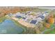 Aerial view of new homes and community with pond at 4991 Elaine Ct, Noblesville, IN 46062