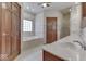 Main bathroom with soaking tub, shower, and double vanity at 9048 N Watson Meadows Ln, Mooresville, IN 46158