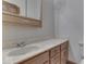 Bathroom features wood vanity and a large vanity mirror at 9048 N Watson Meadows Ln, Mooresville, IN 46158