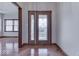 Wood floors and stained glass front door at 9048 N Watson Meadows Ln, Mooresville, IN 46158