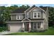 Two-story house with brick and siding exterior, a large garage, and landscaping at 1014 Stonehaven Dr, Indianapolis, IN 46239