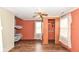 Bedroom with wood flooring, built-in closet, and bunk beds at 4925 W Raymond St, Indianapolis, IN 46241