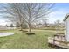 Backyard with pond, shed and patio at 7330 Crickwood Pl, Indianapolis, IN 46268