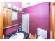 Small bathroom with shower and purple walls at 965 W New Rd, Greenfield, IN 46140