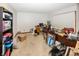 Home office with hardwood floors, desk, and built in shelving at 965 W New Rd, Greenfield, IN 46140