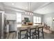 Modern kitchen with white cabinets, stainless steel appliances and an island at 209 Trowbridge St, Indianapolis, IN 46201