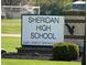 Sheridan High School sign with address at 3322 Stafford St, Sheridan, IN 46069