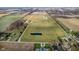 An aerial view showcasing a sprawling property with a race track, pond, and house at 432 500 N, Anderson, IN 46012