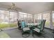 Sunroom furnished with glass table and chairs, overlooking the backyard and pool at 432 500 N, Anderson, IN 46012