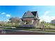 Covered community entrance with Hampton Walk signage and green space at 7344 W County Road 600, McCordsville, IN 46055