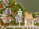 Aerial view of lakefront property with pool and surrounding homes at 8804 Waterside Dr, Indianapolis, IN 46278