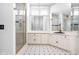 Bathroom boasts a corner vanity, shower, and tiled floors at 8804 Waterside Dr, Indianapolis, IN 46278