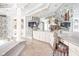 Elegant bathroom with double vanity and walk-in shower at 8804 Waterside Dr, Indianapolis, IN 46278