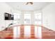 Spacious bonus room with hardwood floors and wall-to-wall windows at 8804 Waterside Dr, Indianapolis, IN 46278