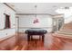 Game room featuring a pool table and hardwood floors at 8804 Waterside Dr, Indianapolis, IN 46278