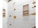 Shower with multiple shower heads and built-in shelves at 8804 Waterside Dr, Indianapolis, IN 46278