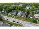 An aerial view showcasing the home's location within the neighborhood and proximity to the city skyline at 1125 Congress Ave, Indianapolis, IN 46208