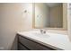 Clean bathroom with vanity, sink, and mirror at 610 Atlas Dr, Lebanon, IN 46052
