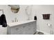 Double vanity bathroom with updated fixtures at 7317 Lions Head Dr # D, Indianapolis, IN 46260