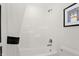 Clean bathroom with a shower/tub combo and white subway tile at 1867 Vista Ridge Dr, Greenwood, IN 46143