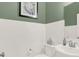 Simple bathroom with white subway tile and updated fixtures at 1867 Vista Ridge Dr, Greenwood, IN 46143