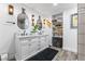 Modern bathroom with double vanity and ample storage at 8008 Delbrook Dr, Indianapolis, IN 46260