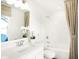 Bright bathroom with white vanity, bathtub, and shower at 1831 Vista Ridge Dr, Greenwood, IN 46143