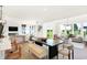 Open concept dining area features a large table and bench at 1831 Vista Ridge Dr, Greenwood, IN 46143