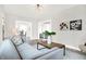 Modern living room with gray sofa and wooden coffee table at 4360 Guilford Ave, Indianapolis, IN 46205