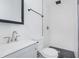 Clean bathroom, featuring a walk-in shower with hexagon tile floor at 1127 E Kelly St, Indianapolis, IN 46203