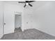 Bedroom with grey carpet and double door closet at 1127 E Kelly St, Indianapolis, IN 46203