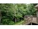 Wooden deck overlooking a wooded backyard at 4655 Winterstill Rd, Zionsville, IN 46077