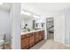 Elegant bathroom with double vanity, soaking tub, and separate shower at 7648 Three Arch Overlook, Noblesville, IN 46062