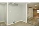 Newly remodeled kitchen with gray walls and vinyl flooring at 1015 Collier St, Indianapolis, IN 46241