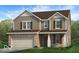 Two-story house with neutral siding, brown roof, and brick accents at 1082 Stubble Run, Danville, IN 46122