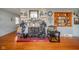 Fireplace with decorative mantle and built-in shelving at 2221 E 35Th St, Anderson, IN 46013