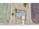 Overhead view of a ranch home with a large yard and driveway at 4726 E 210 N, Lebanon, IN 46052