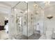 Elegant bathroom with marble shower, double vanity, and white subway tile at 4621 N Meridian St, Indianapolis, IN 46208