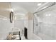 Clean bathroom with subway tile, a bathtub, and a shower at 4621 N Meridian St, Indianapolis, IN 46208