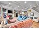 Open living room with comfortable seating and a stone fireplace at 2222 E 75Th St, Indianapolis, IN 46240