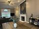 Bright dining room with hardwood floors and view of kitchen at 11333 Harrington Ln, Fishers, IN 46038