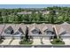 Aerial view of townhomes, showcasing their design and landscaping at 470 Chimney Rock Dr, Carmel, IN 46032