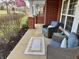 Relaxing front porch with wicker chairs and rug at 645 Marana Dr, Carmel, IN 46032