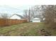 Large backyard with detached garage and fence at 604 Lincoln St, Indianapolis, IN 46203