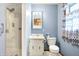 Clean bathroom with shower, toilet, and vanity at 6277 E 169Th St, Noblesville, IN 46062