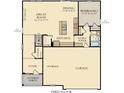 First floor layout showcasing great room, kitchen, and garage at 3798 Andean Dr, Bargersville, IN 46106