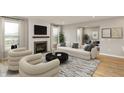 Spacious living room featuring a fireplace and comfortable seating at 15287 Garden Mist Pl, Fishers, IN 46037