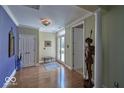 Spacious entry with hardwood floors, and a statue at 6470 Meridian Pkwy # Apt D, Indianapolis, IN 46220